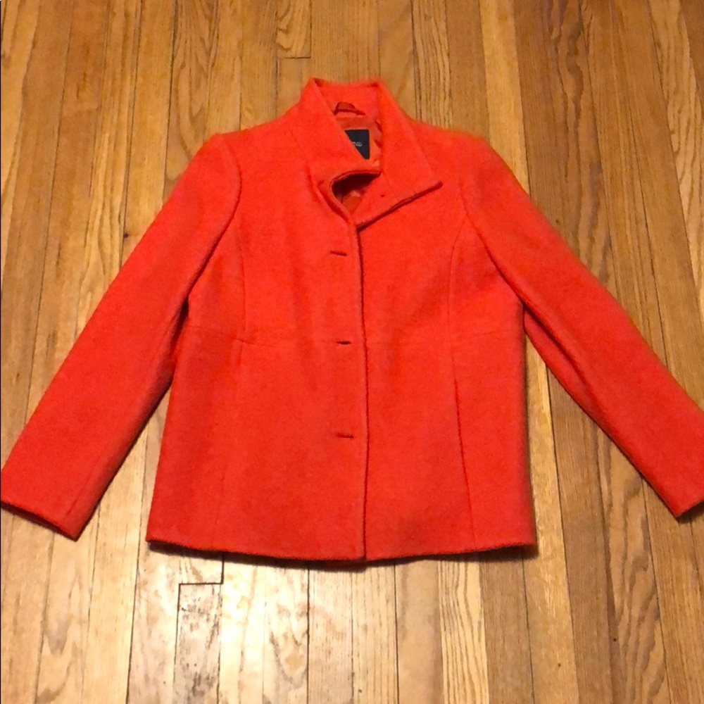 Gorgeous tangerine orange fall Lands End wool jacket